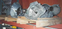 Several Transmission Pallets with Automobile Transmissions 